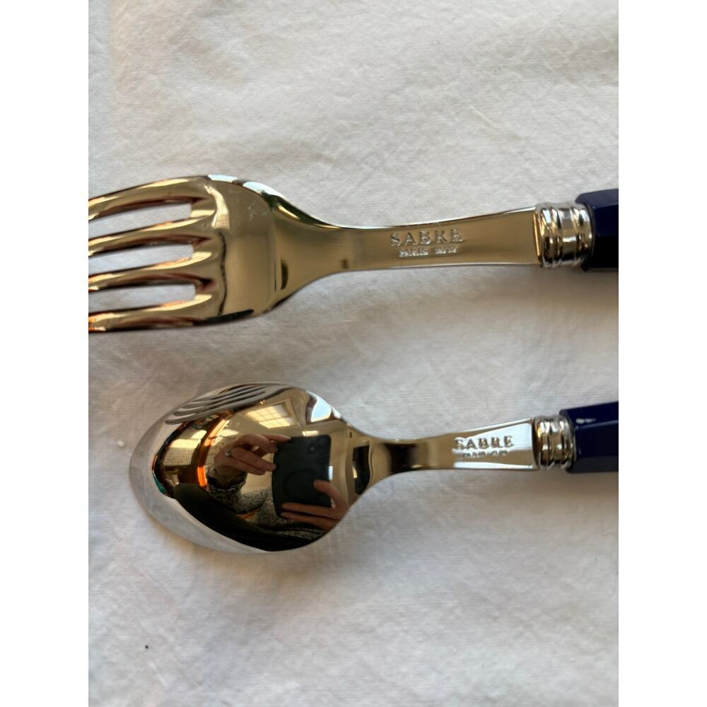 NEW Sabre Paris Basic Navy Flatware Set – Dinner Fork & Dessert Spoon (2-Piece) - Picture 3 of 3